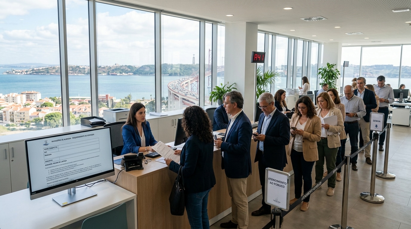 Fila no escritório da AIMA para visto de nômade digital